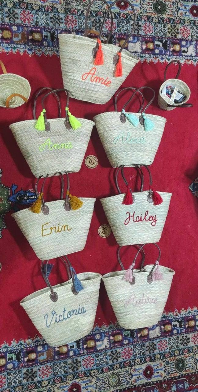 Straw Beach Bag Personalized Gifts Monogram Beach Bag Engagement Gifts bag+twilly